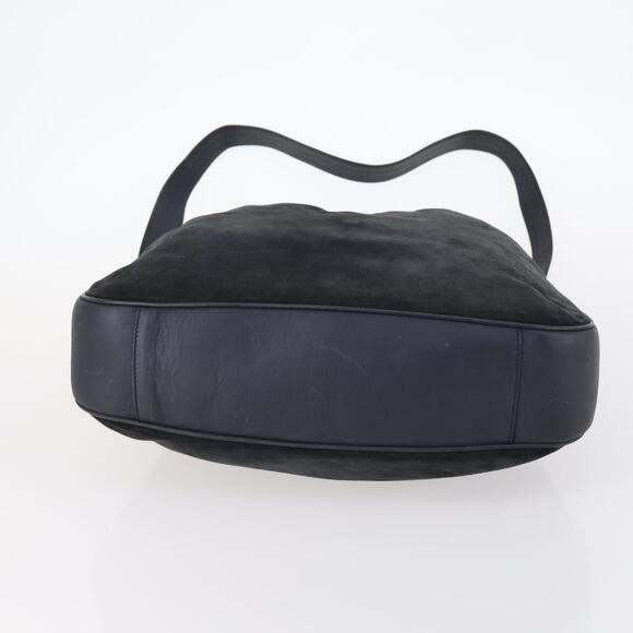 GUCCI Bamboo Shoulder Bag Suede 2way Black Gold 001 1781 1577 Auth 141499 - Picture 5 of 16